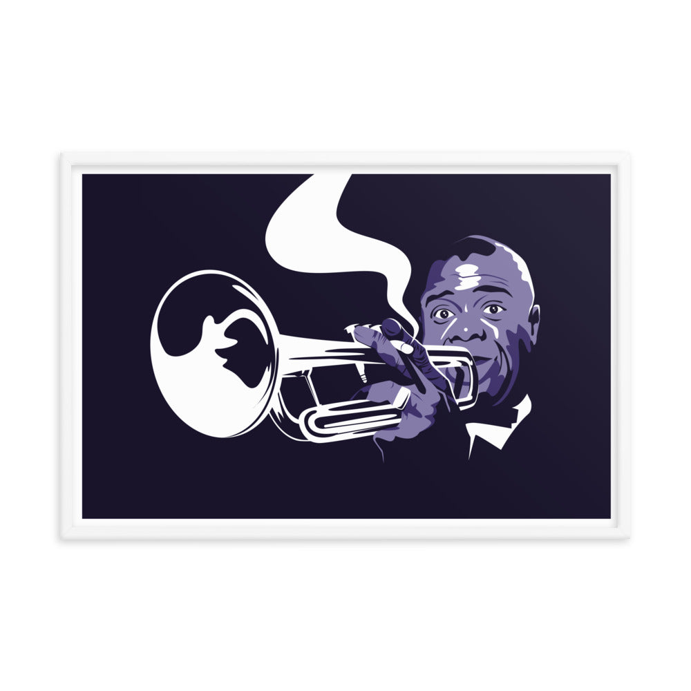 Louis Armstrong. Diseño original de ilustración para decoración de casas, habitaciones, restaurantes, negocios... Realizado por ChamacoViejo, diseño único.